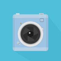 Cute blue digital camera vector