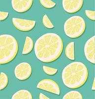 Seamless pattern of lemon slices vector