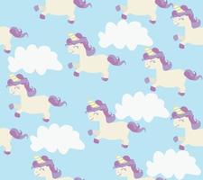 Seamless pattern of cute unicorns vector