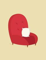 Red modern sofa for living room vector