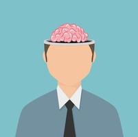 Businessman with exposed brain vector