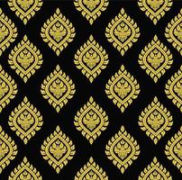 Seamless pattern of golden Thai art elements vector