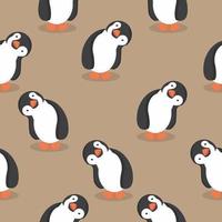 Seamless pattern of cute penguins vector