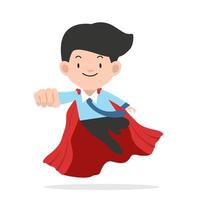 Super businessman in suit and red cape vector