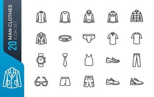 Minimal clothes icon set
