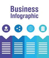 infografía empresarial con iconos circulares vector