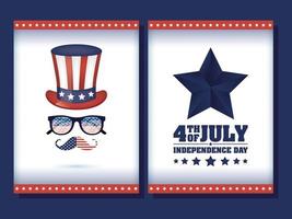 USA Independence Day celebration banner set vector