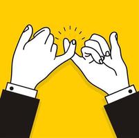 Businessman hands doing a pinky promise vector