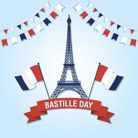 Bastille Day celebration with French icons vector