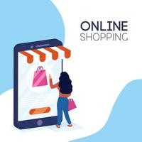 banner de compras online y comercio electrónico.