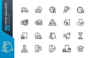 Food delivery icon set