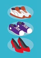 Footwear and shoes icon set vector