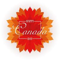 feliz día de canadá celebración banner con hojas de arce vector