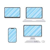 Electronic devices icon set vector