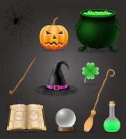 objetos mágicos para juego de brujería. vector