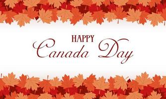 Happy Canada Day celebration banner with maple leaves vector