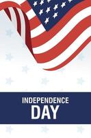 USA Independence Day celebration banner with flag vector