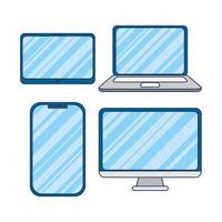 Electronic devices icon set vector