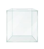 Glass transparent ballot box for election voting vector