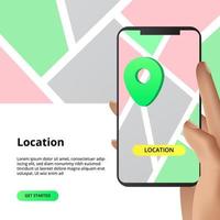 Location directions with smart phone app vector