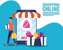 banner de compras online y comercio electrónico.