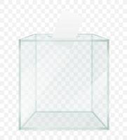 Glass transparent ballot box for election voting vector