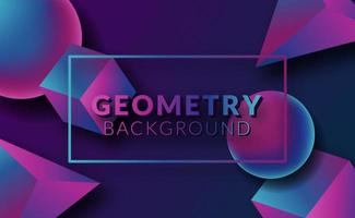 Modern abstract 3D geometric neon background vector