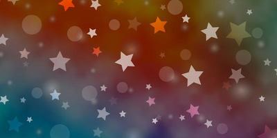 Blue, Red background with circles, stars. vector