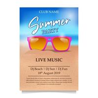 Summer beach party poster flyer banner vector