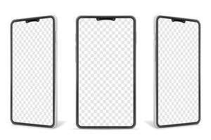 Realistic smartphone blank mock up set vector