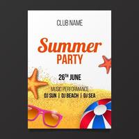 Summer beach party poster flyer banner design element vector