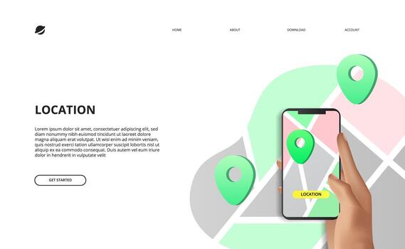 Maps navigation application mobile app concept vector