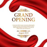 Grand Opening ceremony red silk ribbon frame vector