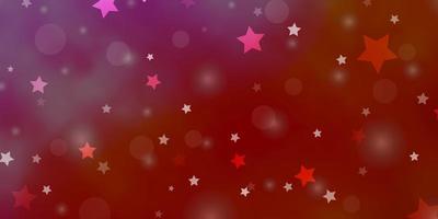 Red texture with circles, stars. vector