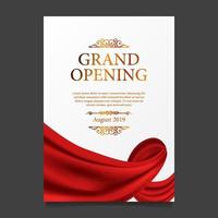 Grand opening ceremony red silk ribbon poster banner vector