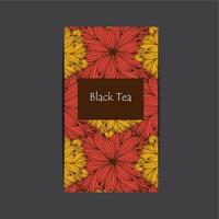 Hand drawn tea packaging vector