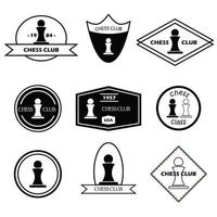 Chess logo set in simple style vector