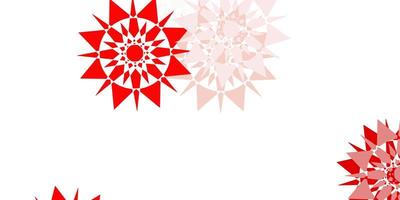 Light red pattern with colored snowflakes. vector