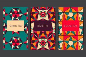 Arabic patterns for tea package vector