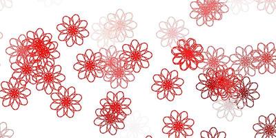 Red natural layout with flowers. vector