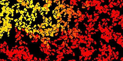 Dark red, yellow pattern with abstract shapes. vector