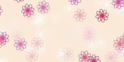Red natural layout with flowers. vector
