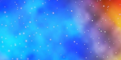 Light Blue, Yellow background with colorful stars. vector