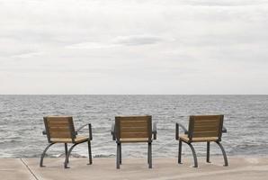 Chairs on the promenade with sea views photo