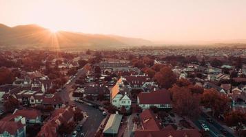 Aerial photography of houses photo