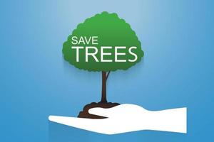 Tree conservation and planting trees for the environment vector