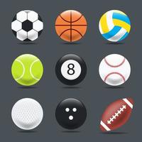 Set of gradient color sports balls vector