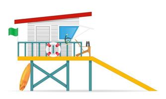 Beach lifeguard tower vector