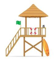 Beach lifeguard tower vector