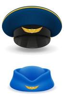 Pilot and stewardess hat for passenger airlines vector